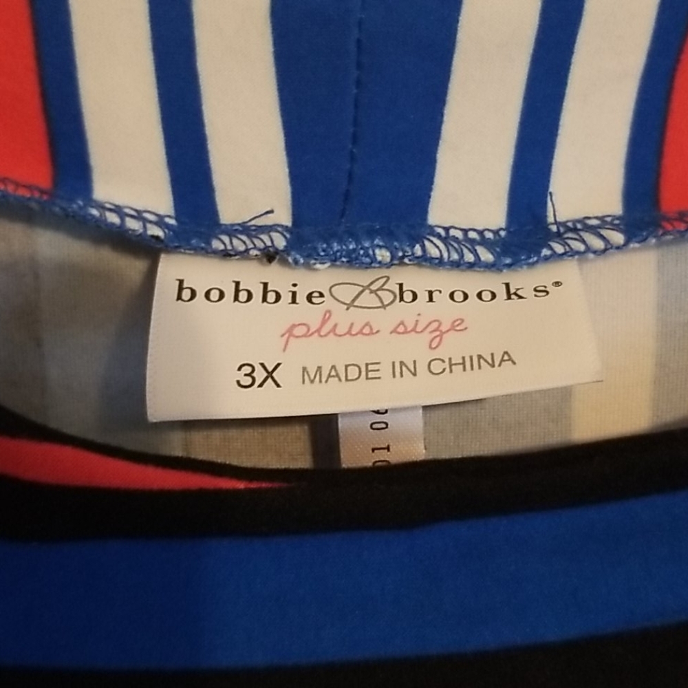 Bobbie Brooks Striped Short Sleeve Top Size 3X - Picture 3 of 7